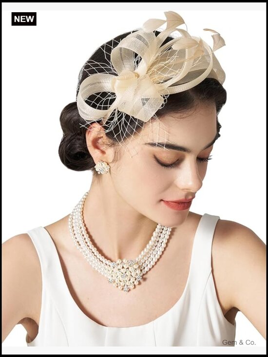 Feather Fascinator Headband Tea Party Derby Wedding Hat main image 7